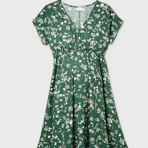 Maternity Dress Green Floral